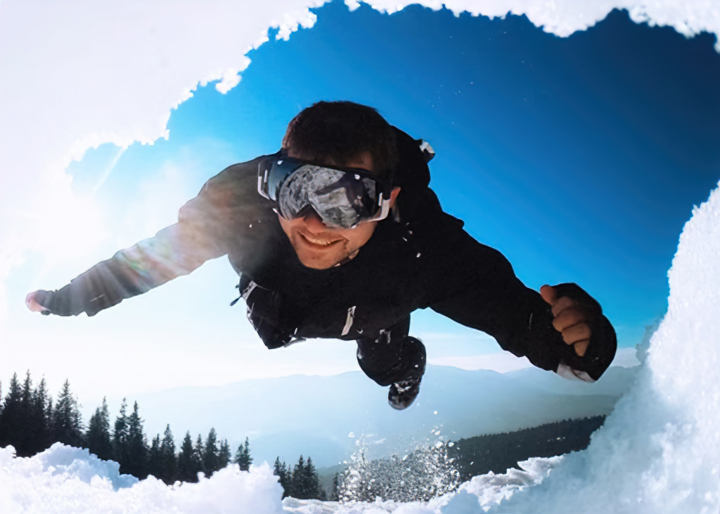 Man Diving into Snow 1