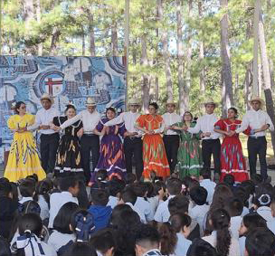 Traditional Dancing at School Snowboarding