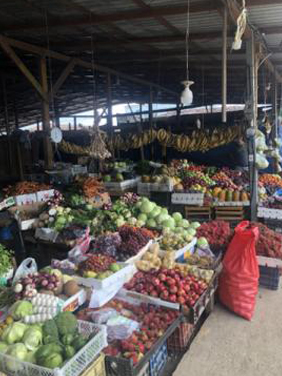 The vegetable market at La Esperanza Snowboarding